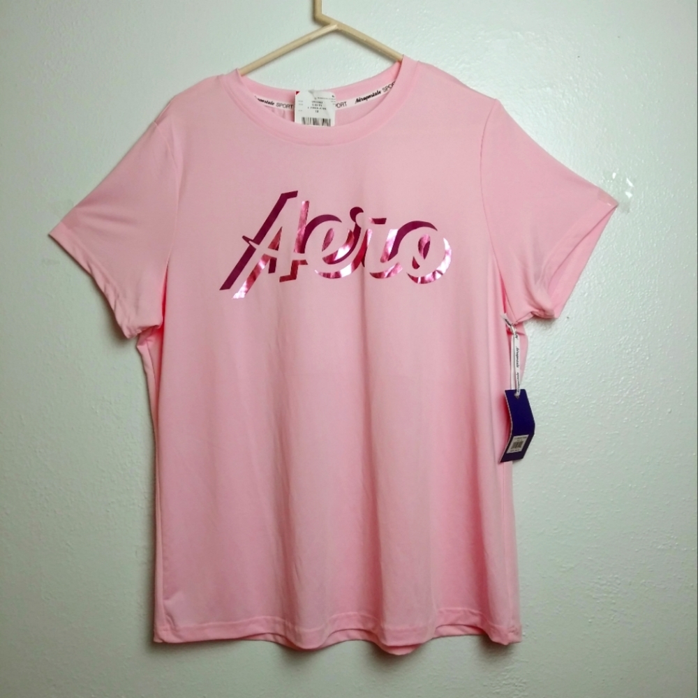 Aeropostale Sport Active Tee Short Sleeves Size 1X Cherry Casual